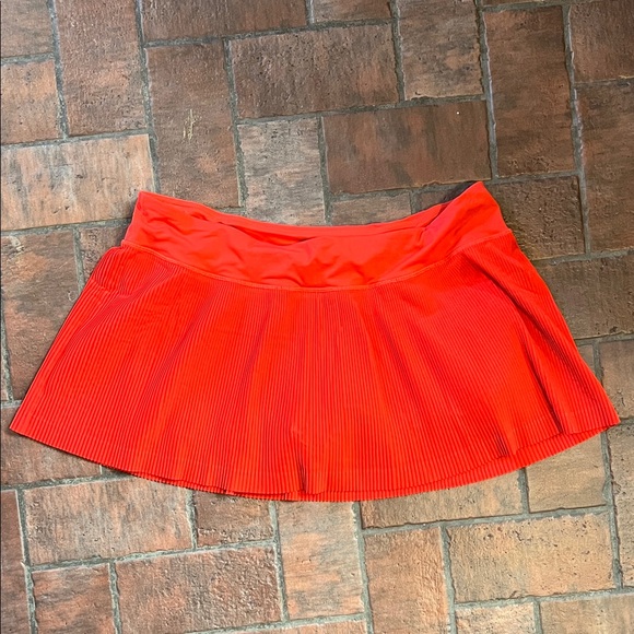 lululemon skort Pleat to Street Mid-Rise Skirt Tennis Golf Hot Heat Red 14 XL - Picture 6 of 10